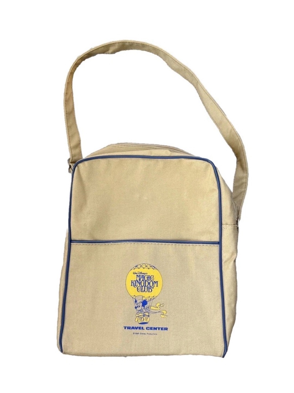 VTG Tote Bag Walt Disney World Magic Kingdom Club Tan Canvas Carry On Travel